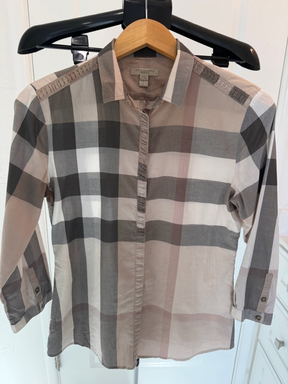 Burberry Women’s Checkered Button-Down Shirt